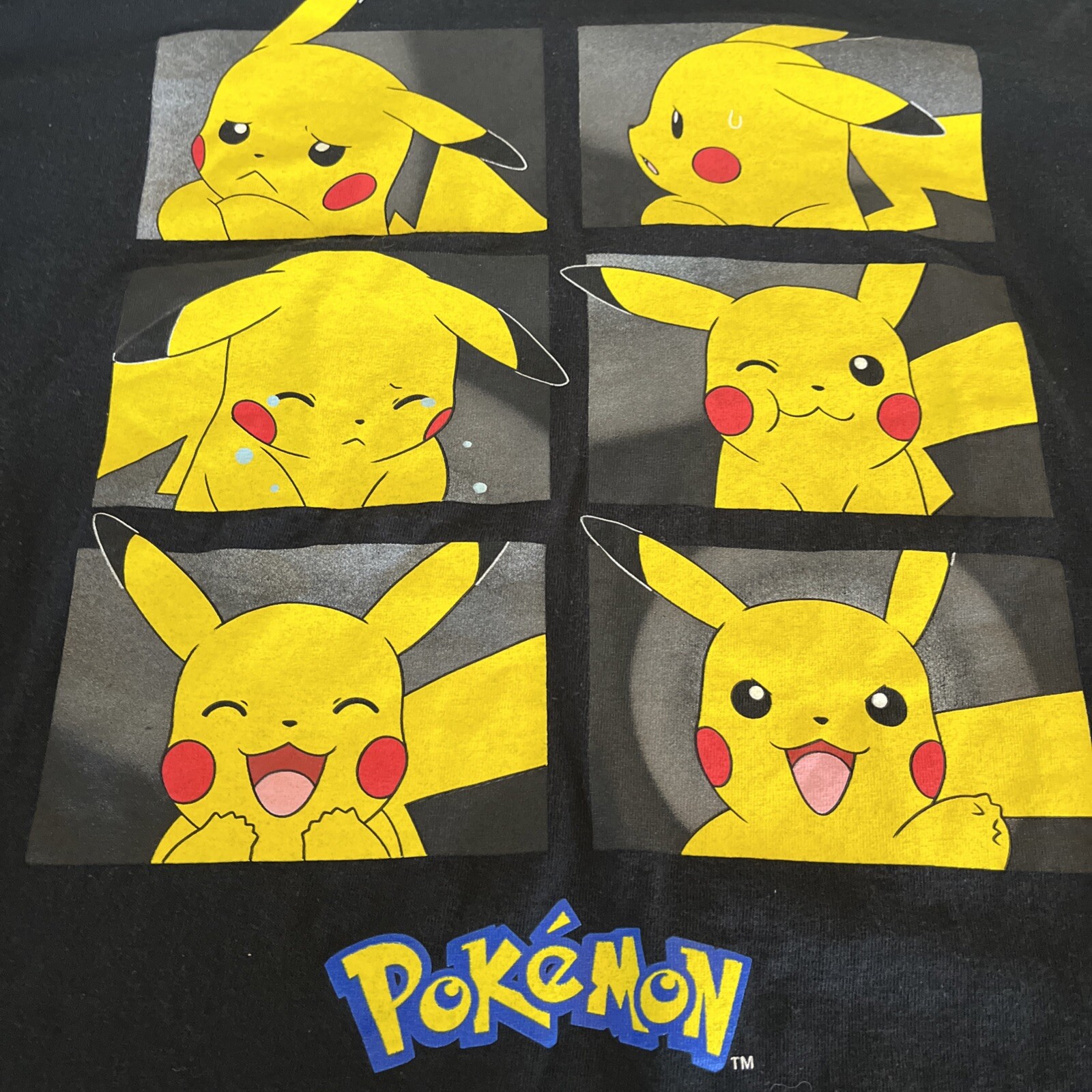 Pikachu Pokeman Long Sleeve Shirt Black 27 Length X 18 Width