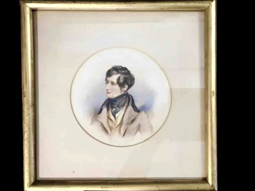 Antique Regency Watercolour Portrait Painting Of A Young Dandy Gentleman C1820 - Picture 2 of 5