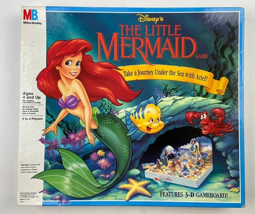 Vintage 1990 Disney The Little Mermaid Board Game Hasbro COMPLETE - READ