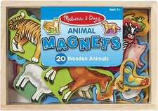 Melissa Doug 20 Wooden Animal Magnets in a Box Brand New