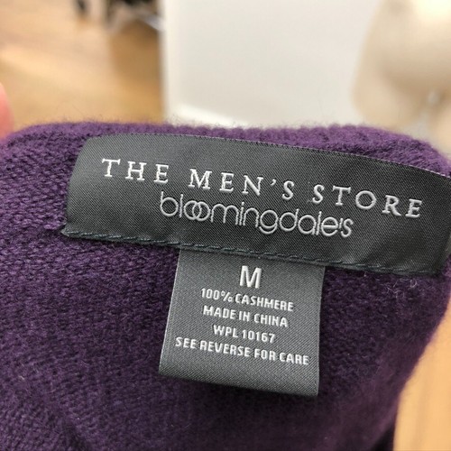 Bloomingdales The Mens Store Cashmere Sweater Mens Medium Purple Minimalist - Picture 9 of 11