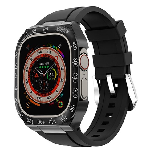 Boîtier lunette métal acier inoxydable str pour bracelet Apple Watch Ultra 2 49 mm - Photo 31 sur 74