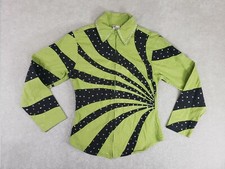 Rod's Womens L Western Show Jacket Green Black Embellish Cotton Blend Nwot