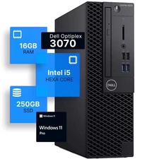 Dell Optiplex Desktop Computer Intel Hexa Core i5 16GB RAM 250GB SSD Windows Pro