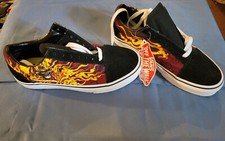 Flaming Skull Old Skool Vans Men's 5