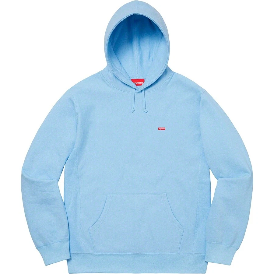 Sweat shirt à capuche logo Supreme Small Box   Bleu glace   Grand   NEUF   Sweat à capuche SS20