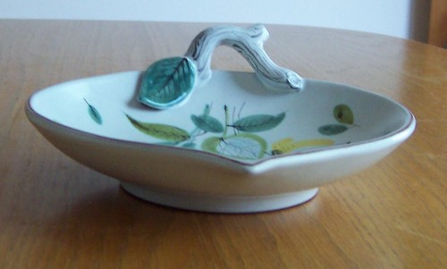Stig Lindberg Gustavsberg Svezia 7" Faience Leaf ciotola piatto MCM - Foto 4 di 8