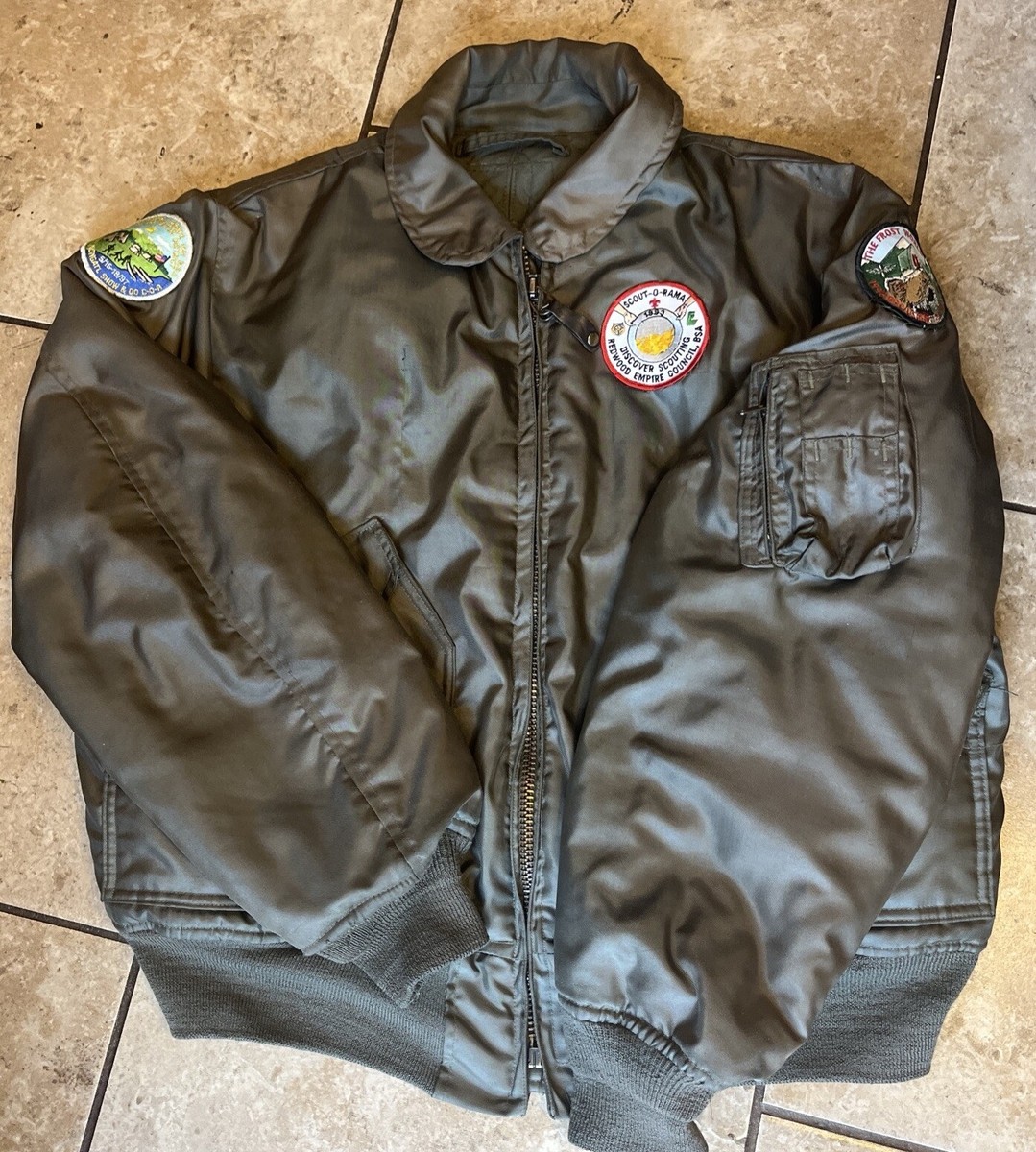 VTG Flyers Jacket Mens Large Green Flight US Air Force CWU VTG Flyers Jacket Mens Large Green Flight US Air Force CWU