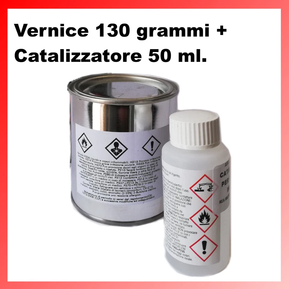 Vernice per Pinze Freni 2K Bicomponente Alte Temperature kit rosso nero pennello - Immagine 2 di 4