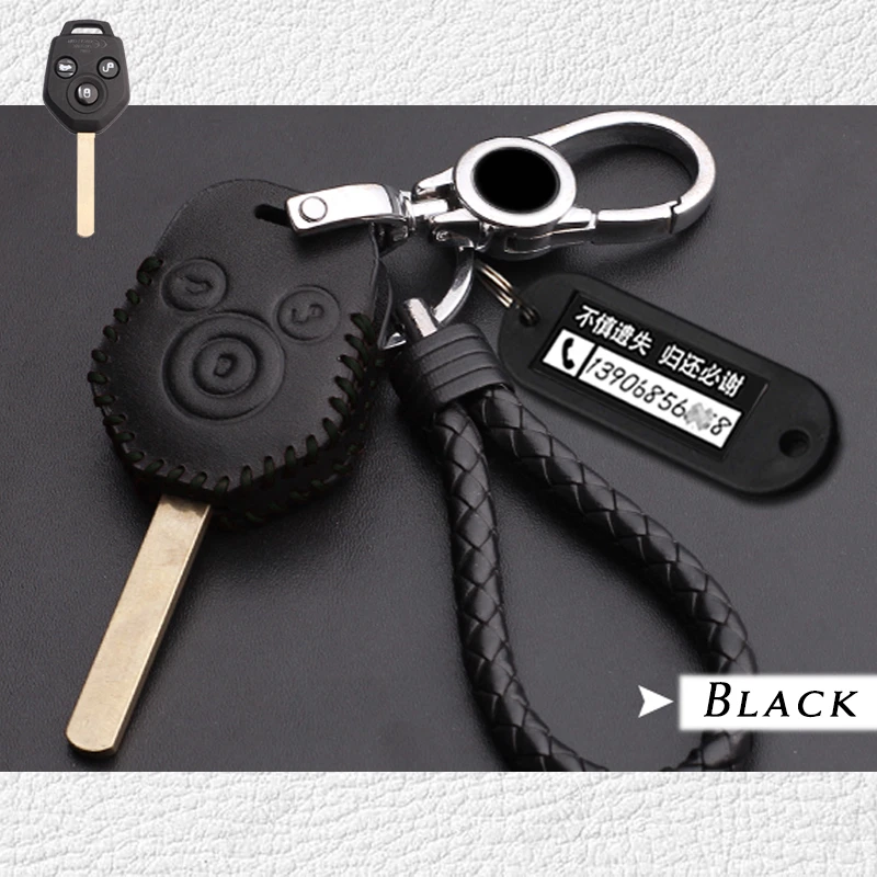 For Subaru Outback Forester Impreza Genuine Leather Car Key Fob Case Cover Bag Foto 3 de 4