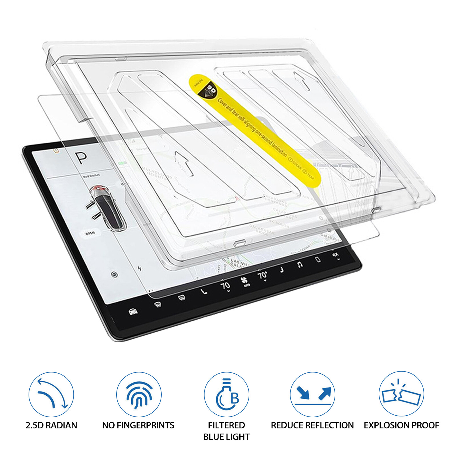 For Tesla Model 3 Highland 2024 Upgrade Screen Protector Radian Edge Auto-align/