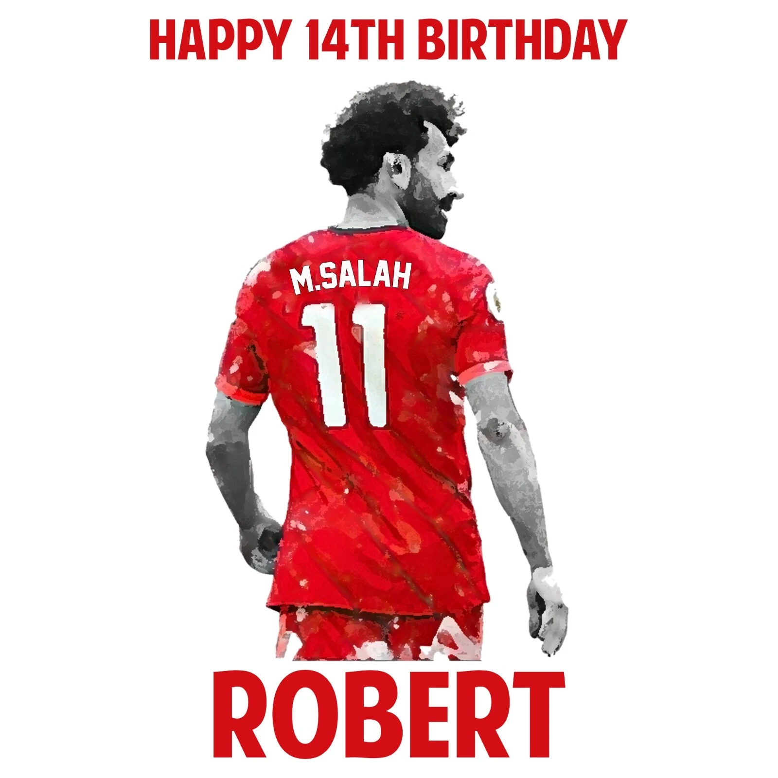 Mo Salah Liverpool FC Birthday Wrapping Paper Personalized Name Gift Wrap UK