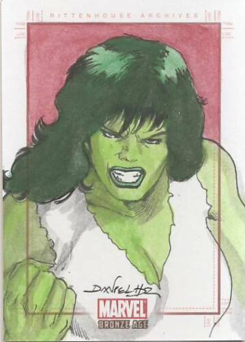 2012 Marvel Bronze Age Sketch Card da Rosa She Hulk - Foto 1 di 1