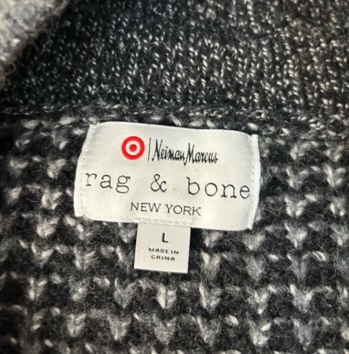 Rag & Bone x Neiman Marcus Cardigan Men’s XL Target Gray Wool Blend Sweater - Image 2 of 4