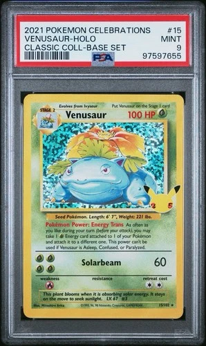 2021 POKEMON CELEBRATIONS CLASSIC COLL #15 VENUSAUR-HOLO PSA 9