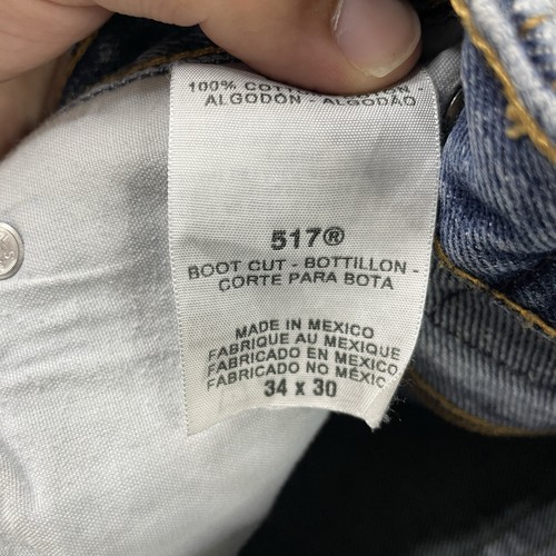 Levis 517 Jeans Herren 34x30 (Passform 33x30) Blau Regular Fit Bootcut Y2K Whiskered Vintage - Bild 14 von 14