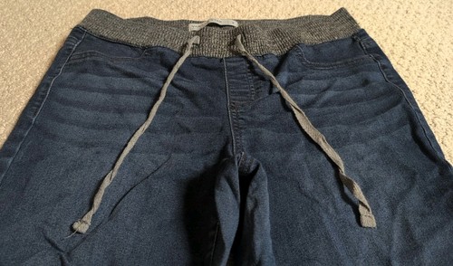 Vanilla Star Womens Size 9 Blue Denim Jean Jeggings With Drawstring 24 - Afbeelding 3 van 7