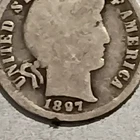 1897-O BARBER DIME KEY DATE SILVER COIN, HARD TO FIND COIN, LOW MINTAGE #4