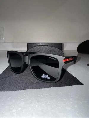 PRADA Polarized Black Designer Sunglasses for Men for sale  display picture 2