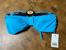 George Bikini Top Women's Size 10 Blue Pads Padded Strapless New Tags