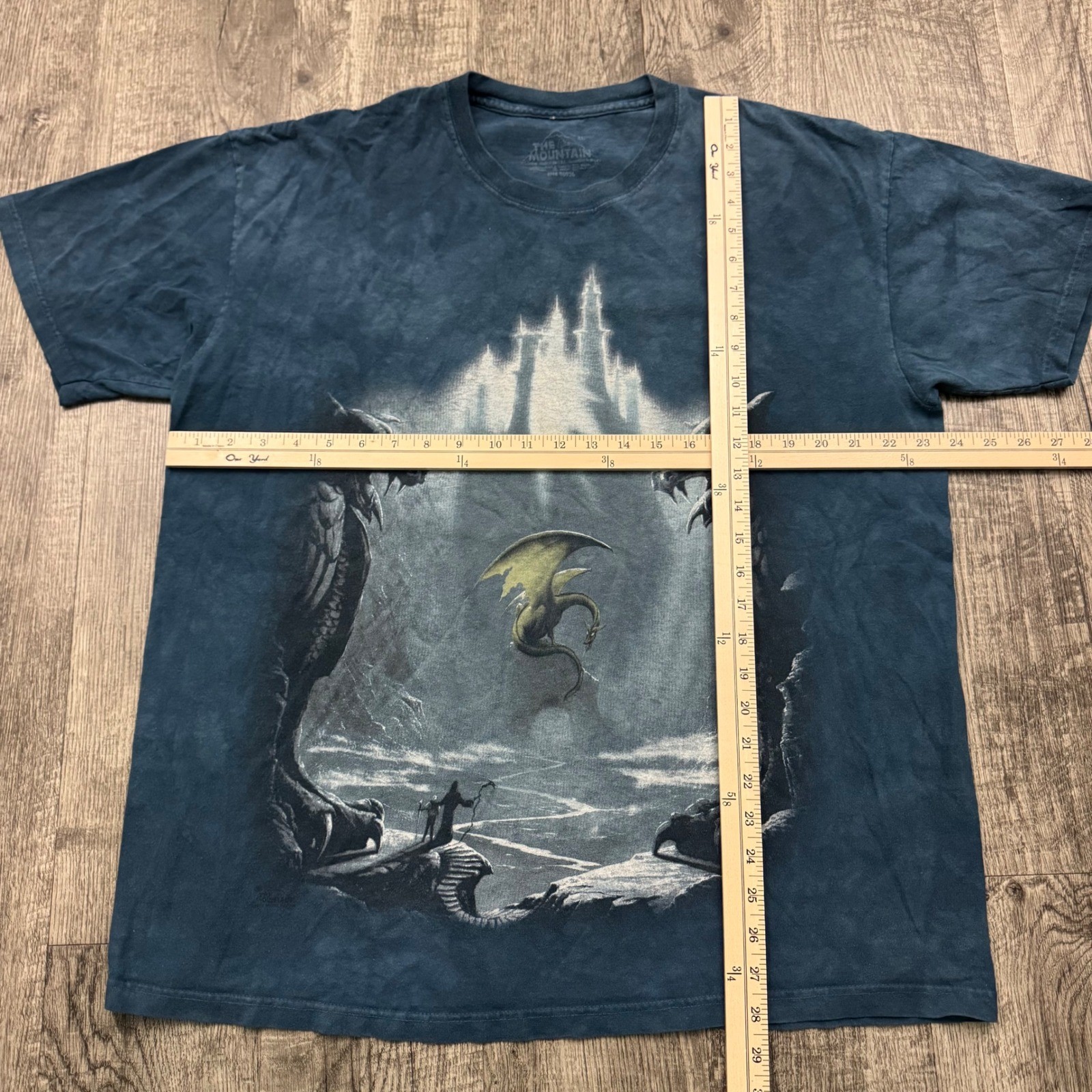 The Mountain Dragon Fantasy Castle Wizard Tie Dye T Shirt thumbnail 3