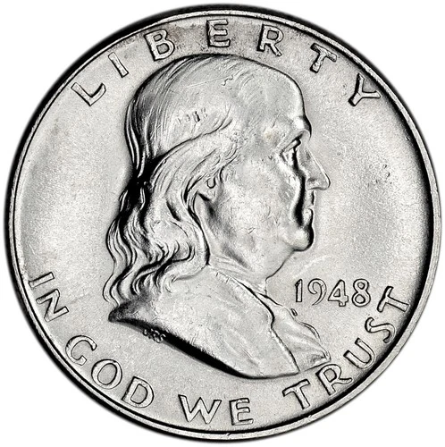1948 50C BU Silver Franklin Half Dollar