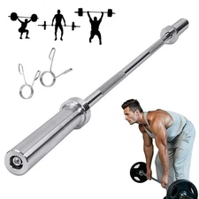tonchean 4ft Barbell Bar - Heavy Duty Straight Weight Lifting Bar with 2 Spri...