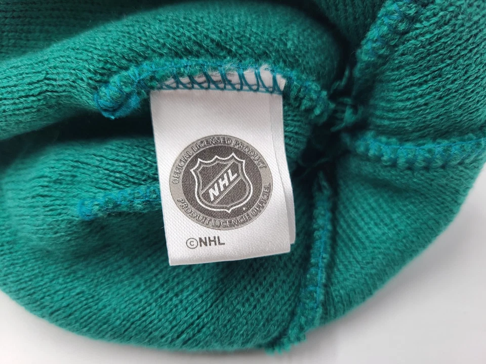San Jose Sharks Zephyr Graf-X Pom Beanie Winter Knit Hat Stocking Cap NHL Teal - Image 3 of 4