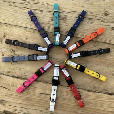 HANDMADE Quick Release BioThane® Waterproof Dog Collar 25 Colours Available