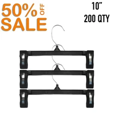Black Clothes Hangers 10" For Pants - Lot of 200  SALE 50% OFF (IT#52)