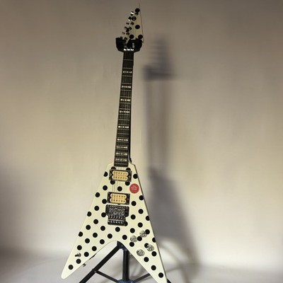 6 String Solid White Electric Guitar Polka Dots Randy Rhoads HH Pickup