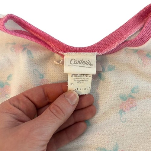 Carter's Vintage 90s Floral Girls Medium 6/7 Nightgown Made in USA Cottagecore - Picture 9 of 9
