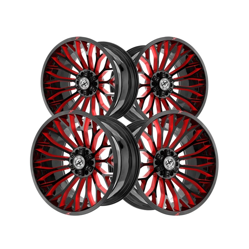 1 X XF Off-Road XF-237 Gloss Black & Red Milled 26X14 5x127/5x139.7 78.1 Hub - Image 3 of 4