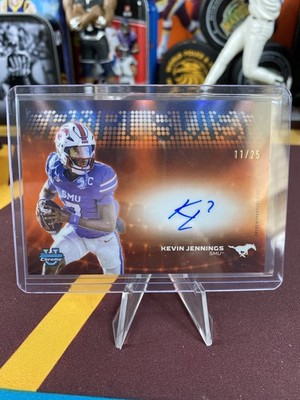 2025 Bowman U Chrome Kevin Jennings SMU Campus Visit OnCard Autograph Orange /25