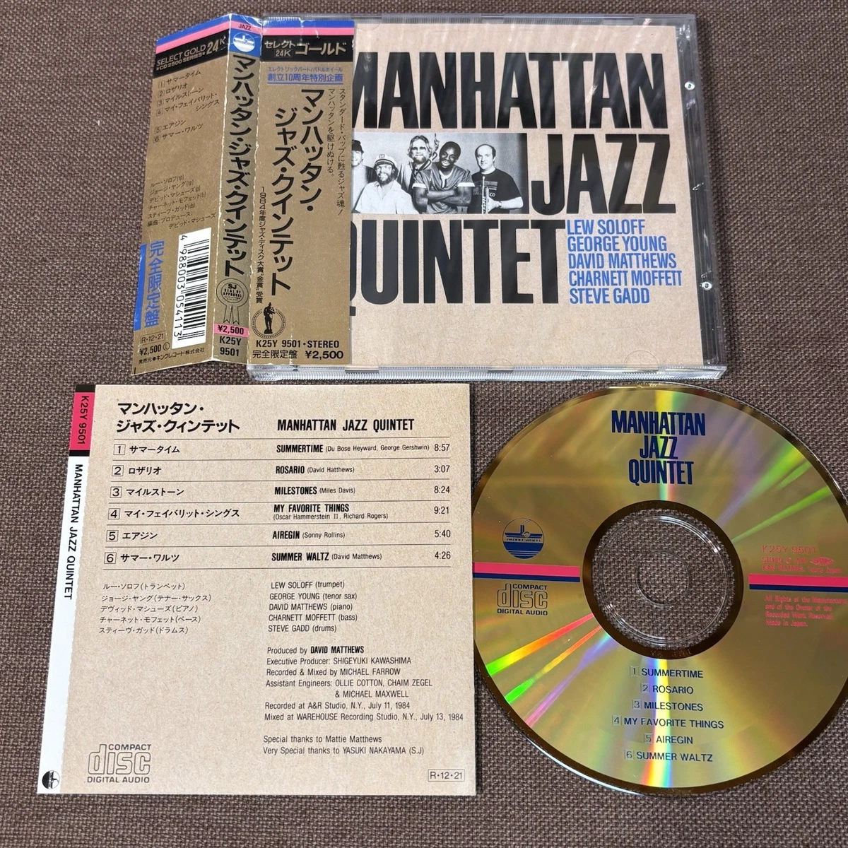 MANHATTAN JAZZ QUINTET JAPAN 24k GOLD CD K25Y9501 OBI+UNUSED BACK