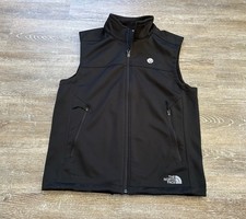 North Face Mens Full Zip Windwall Ridgeline Vest Black Softshell Medium DWR