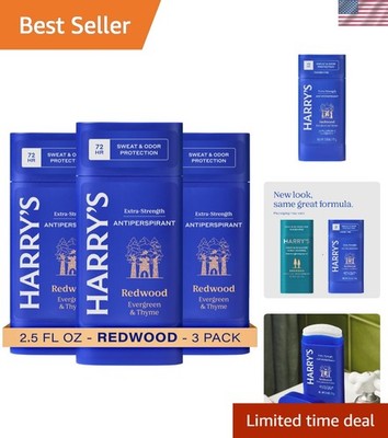 Redwood Extra-Strength Deodorant for Men - 72-Hour Antiperspirant Stick Pack