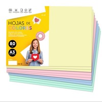 Buntes A3 Papier 80G FüR Drucker & Basteln 50 Blatt Pastell Schule &
