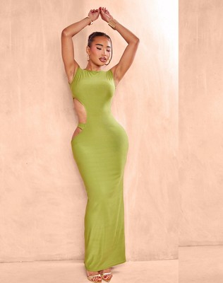 olive green dress pretty little thing Glamourous mint-green dress – ALBINA DYLA main image 1