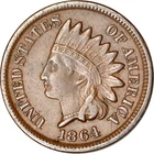 1864 No L 1C Bronze Indian Head Cent Choice VF K19431