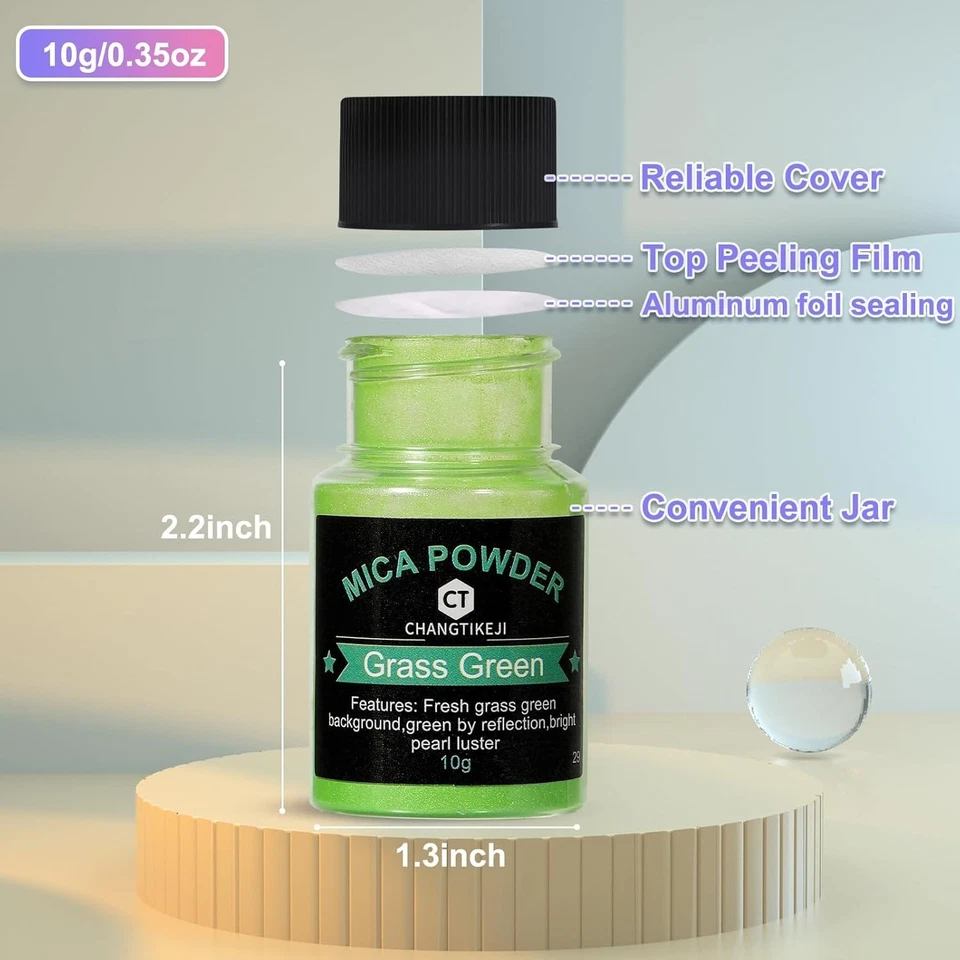 Natural Mica Pigment Powder in 144 Colors - Perfect for Nail Polish & Soap - Image 4 of 4