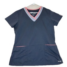 Greys Anatomy Womens Barco Scrub Top M Navy Blue Medical Nurse Healthcare RN