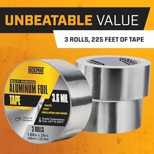 3 Pack Aluminum Foil Tape For Hvac  Insulation Extra Thick 3.6 Mil Silver..US
