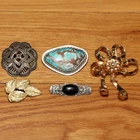 Vintage Lot of Costume Jewelry ~ 5 Pins Brooches ~ Coro Signed Genuine Turquoise