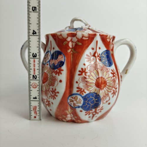 Unique antique japanese Imari lidded pot meiji 19th century Flowers & Flourish - Picture 18 of 19