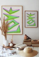 Abstract Digital Art - Love Inspired Modern Geometric Design