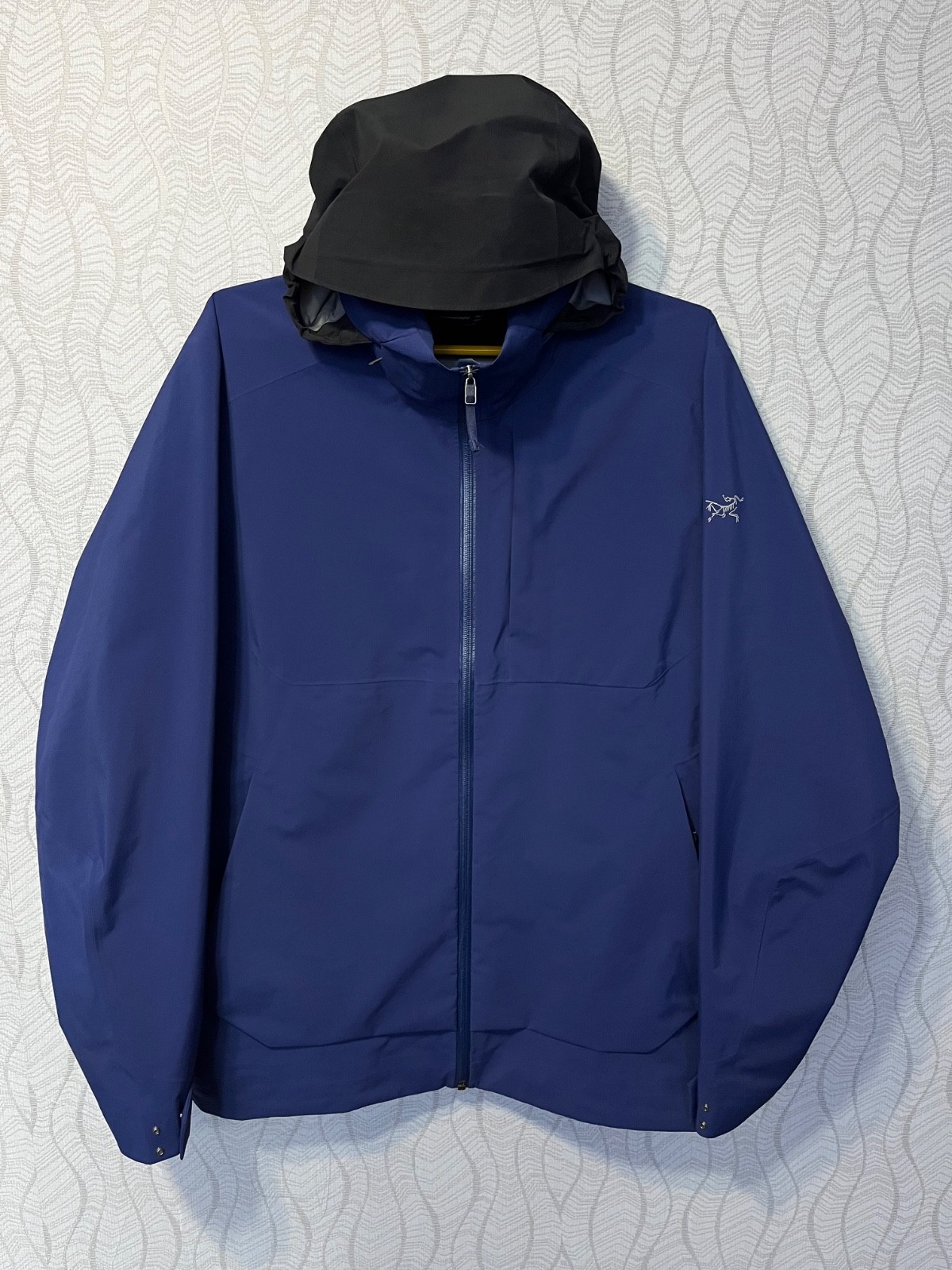 Arc'teryx Goretex Giacca Uomo Outdoor Blu con Cappuccio Gorpcore Interstate Taglia L
