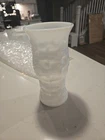 EO Brody Co Cleveland Ohio USA Vintage Milk Glass Textured Vase 9.5"