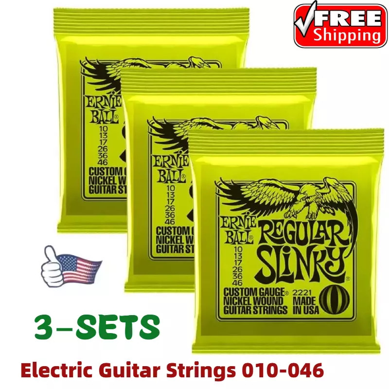 3 SETS! ERNIE BALL REGULAR SLINKY 10-46 ELECTRIC GUITAR STRINGS 2221