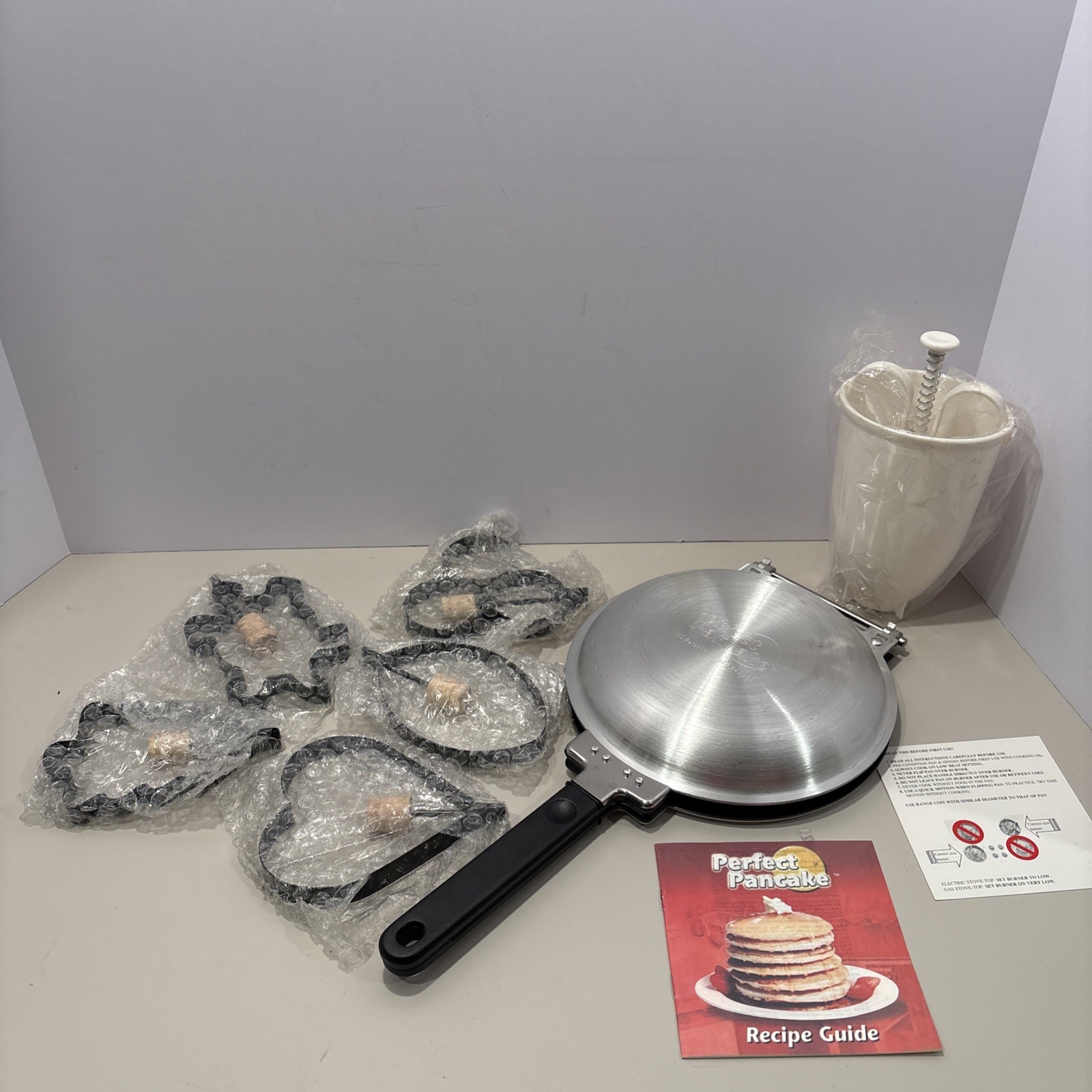 Vtg Original Perfect Pancake Skillet Griddle Pan Crepe Pancake Maker Recipes K71